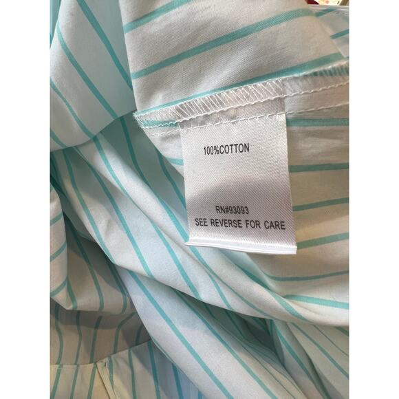 Tyler Boe White and Green Striped Button Down Shirt - Picture 8 of 8